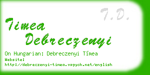 timea debreczenyi business card